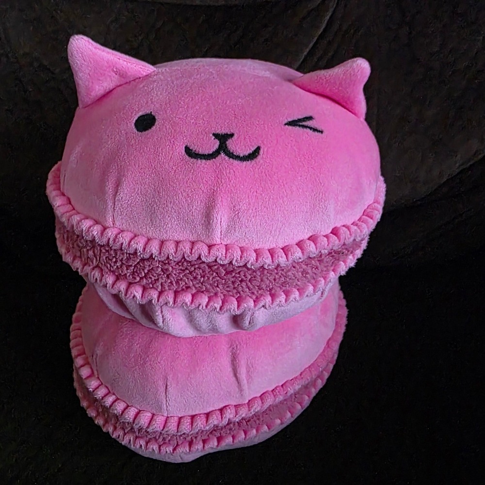 Pillowfort Mini Weighted Plush Cat Macaron Pink Stuffed Toy Sensory Pillow